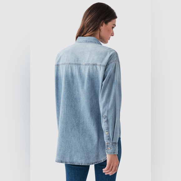 By Together | Denim Button Up Top, Oversized Fit Sz. Medium - Picture 7 of 7